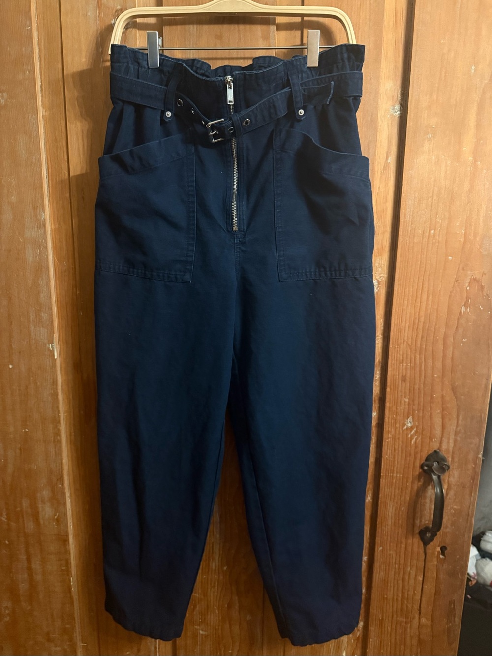 Banana Republic Navy High-Waist Cargo Jumpsuit Pants with Belt